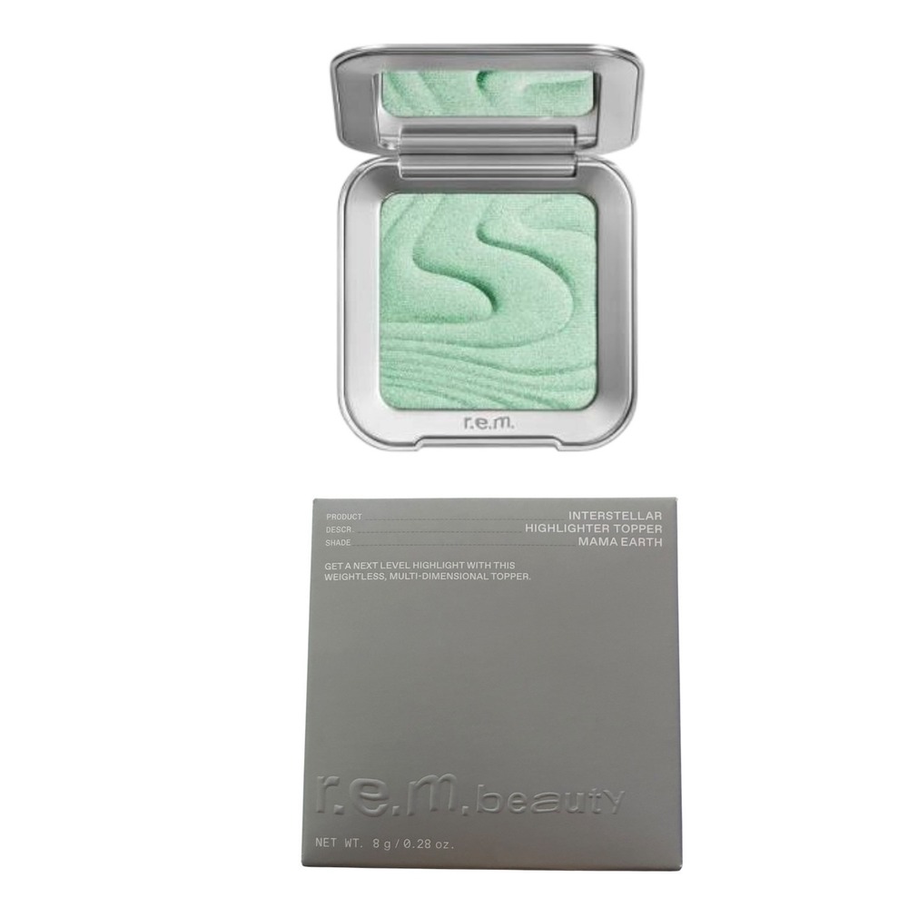 r.e.m. beauty Interstellar Highlighter Topper Mama Earth Mint Green Shimmer New